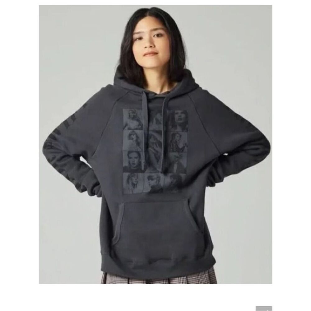 Taylor Swift Eras Tour Charcoal Gray Graphic Hoodie Photo Grid Unisex Men L W XL